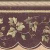 Leaves metallic vintage wallpaper border, gold, metallic, dining room, vines, cutout, scallop