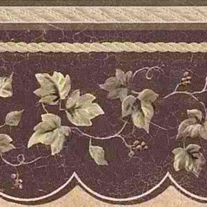 Maroon Leaf Vintage Wallpaper Border Metallic 57833C FREE Ship