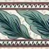 green leaves vintage wallpapr border, brown, faux finish, oak leaves, cottage style