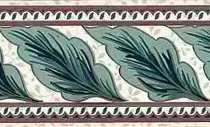 Green Leaves Vintage Wallpaper Border B.1291 FREE Ship