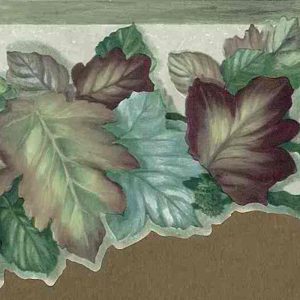 Leaf Cutout Wallpaper Border Green Maroon VG103993 FREE Ship