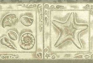 Platinum Nautical Vintage Wallpaper Border Seashells Bathroom 39800 FREE Ship