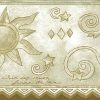 moon sun stars wallpaper border, beige, cream, cutout, ric-rack, children's, kids, nursery, bedroom