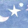 stars moons wallpaper border, blue, pink, green, kids, childrens, nursery, playroom