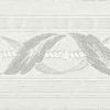 Waverly satin vintage border, glazed, textured, cream, scroll