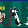 Looney Tunes Vintage Wallpaper Border in Green & Blue