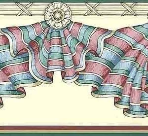 Striped Drapery Swag Vintage Wallpaper Border 57088383 FREE Ship