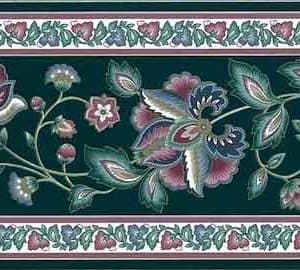 Vintage Green Paisley Wallpaper Border Pink Floral LMB11205 FREE Ship