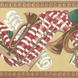 Musical Notes Swag Wallpaper Border French Horn AM1141B FREE Ship