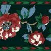 Vintage Waverly Southwest Floral Wallpaper Border in Red, Green, & Blue