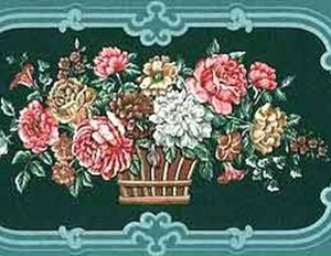 Teal Floral Vintage Wallpaper Border Bouquets Sampler PVB719 FREE Ship