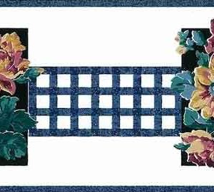 Blue Lattice Vintage Wallpaper Border Floral Cottage GP19402 Free Ship