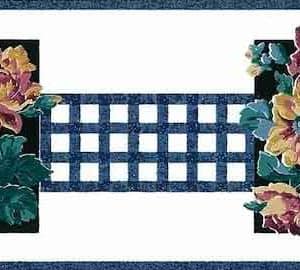 Blue Lattice Vintage Wallpaper Border Floral Cottage GP19402 Free Ship