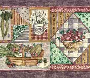 Purple Vegetable Vintage Wallpaper Border Kitchen DLM8091 FREE Ship