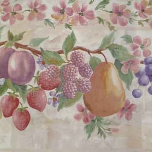 Pink Fruit Vintage Wallpaper Border Floral Kitchen 7502713 FREE Ship