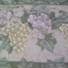 Vintage Green Grapes Wallpaper Border on Cream background