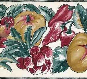 Vintage Vegetable Wallpaper Border Kitchen Cottage PL2053B FREE Ship