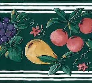 Green Fruit Medley Wallpaper Border Vintage Kitchen HBB78 FREE Ship