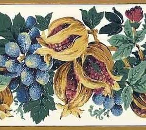 Pomegranates Vintage Wallpaper Border Fruit Kitchen TC11312 Free Ship