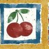 Gold Vintage Wallpaper Border, Food Items, blue, red, checks