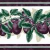 Plums Vintage Wallpaper Border, Purple, Green, Cream