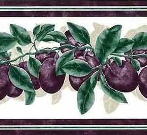 Plums Vintage Wallpaper Border Kitchen Purple Cottage KI18509 FREE Ship