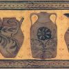 Vintage Pottery Wallpaper Border in Terracotta, Brown, & Black