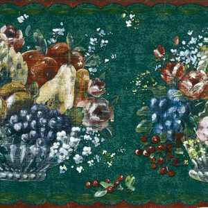 Fruit Baskets Wallpaper Border Vintage Floral Kitchen FK71410 FREE Ship