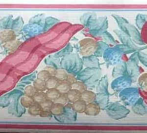 Ribbon Fruit Vintage Wallpaper Border Kitchen Cottage PL7900B FREE Ship