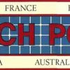 Tennis Wallpaper Border featuring Countries in blue, white and red