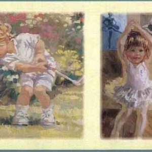 Girls Sports Vintage Wallpaper Border Tennis Ballet PR4054B FREE Ship