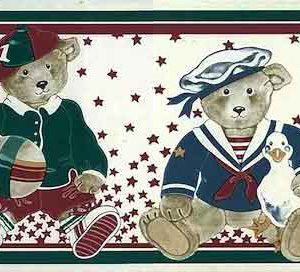 Bears Vintage Wallpaper Border Sports Kids CD2082B FREE Ship