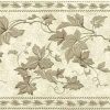 Waverly Ivy Vintage Wallpaper Border with Taupe Vine Branches