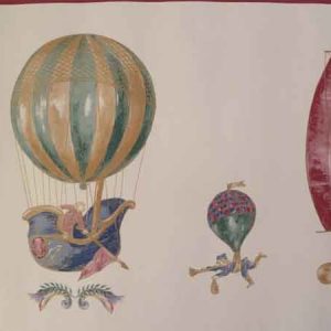 Hot Air Balloons Wallpaper Border Boats Gold Cream 145232 FREE Ship