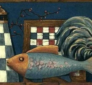Vintage Lighthouse Wallpaper Border Nautical Navy GB30300 FREE Ship