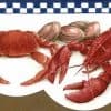 Lobster Vintage Wallpaper Border with Crabs & Clams