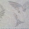 Mosaic Tile Vintage Wallpaper Border, Fish Pattern, Taupe, Beige, Gray