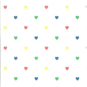 Childrens Hearts Vintage Wallpaper Red Blue Green 32581 D/Rs