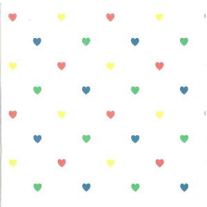 Childrens Hearts Vintage Wallpaper Red Blue Green 32581 D/Rs