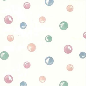 Circles Vintage Wallpaper Pearlized Green Blue Pink White TM2111 D/Rs
