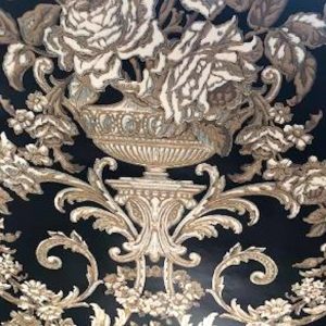 Black Gold Damask Wallpaper Floral Taupe PR9037 Double Rolls