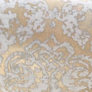 Gold Metallic Gray Damask Wallpaper Embossed Off White TG1918 D/Rs