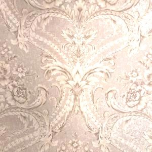Taupe Silver Floral Damask Wallpaper Textured BQ3891 D/Rs