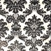 Black white damask wallpaper, glazed, traditional, dining room