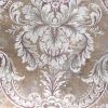 brown maroon damask wallpaper, taupe, off-white, glazed, dining room