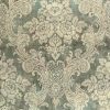 green damask vintage-style wallpaper, taupe, French, classic, dining room