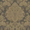 brown gray damask wallpaper, large scale damask, dining room, living room, faux grasscloth