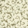 Silver taupe scroll wallpaper, brown, silver, cream, faux finish