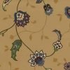 Jacobean paisley vintage wallpaper, cocoa brown, blue, green, maroon, floral, flowers, bedroom, study, living room