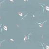 slate blue tulip vintage wallpaper, pink, bedroom, floral, flowers